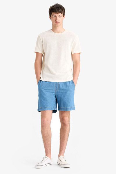 DeFacto Regular Fit Crew Neck Short Sleeve Knitwear Look T-Shirt E3963Ax25Sm