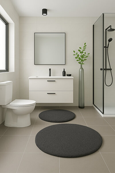 SOFT DECOR Модерна неплъзгаща се основа, кръгла декоративна баня килимче за т...