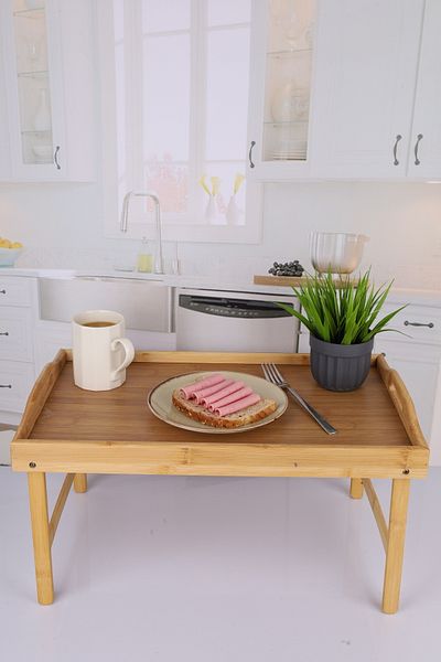 Fame Kıtchen Bamboo Pleasure Tray with Folding Legs - Thn75538