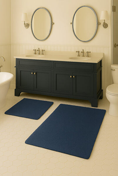 SOFT DECOR μοντέρνα διακοσμητική αντιολισθητική βάση πατάκι μπάνιου σετ καθίσ...