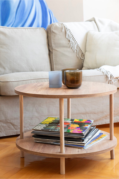 YPRWOOD YUVARLAK ORTA SEHPA 43x60 CM ÇAM