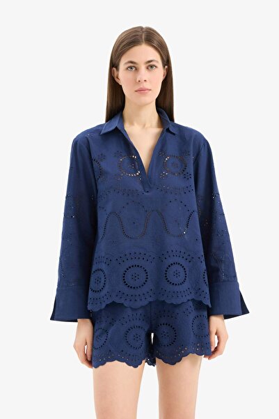 DeFacto Regular Fit Brode Plaj Gömleği-Fall in Love E0598AX25SM