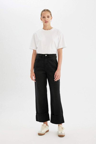 DeFacto Relax Fit High Waist Ankle Length Jean Pants C6387Ax24Au
