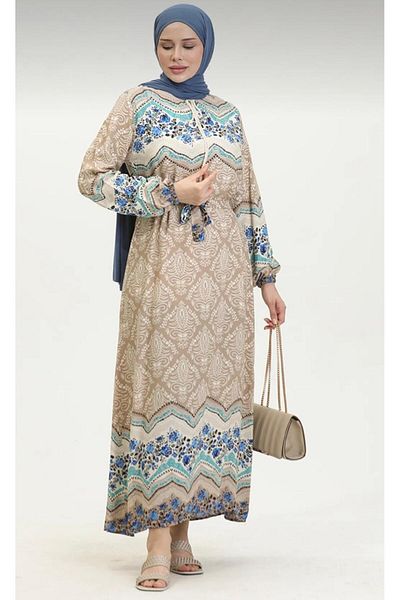 MODA Floral Geometric Patterned Hijab Dress