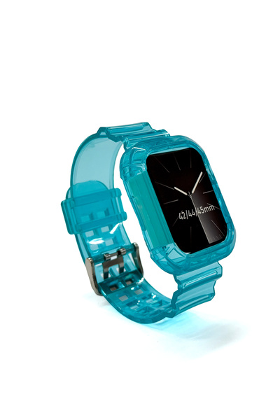 Quse Transparan Tank Silikon Kordon, Apple Watch SE/9/8/7/6/5/4/3 ile Uyumlu,...