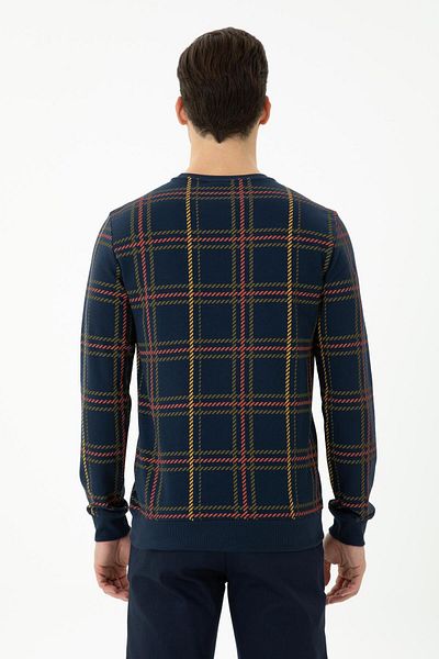 U.S. Polo Assn. BAZA. Polo Assn. Hanorac pentru bărbați, 100% bumbac, albastru bleumarin, cu gât crew 1668626