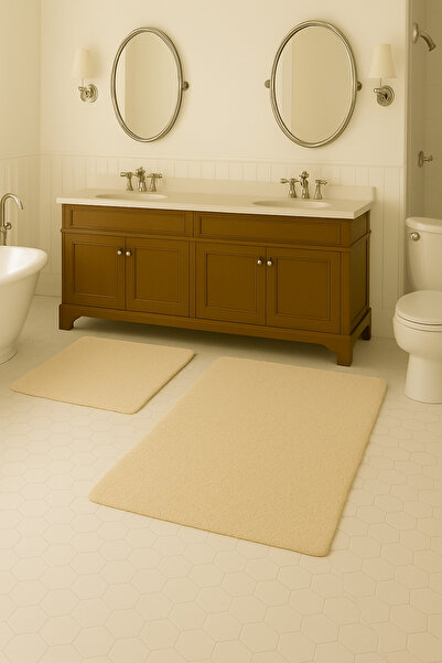 SOFT DECOR μοντέρνα διακοσμητική αντιολισθητική βάση πατάκι μπάνιου σετ καθίσ...