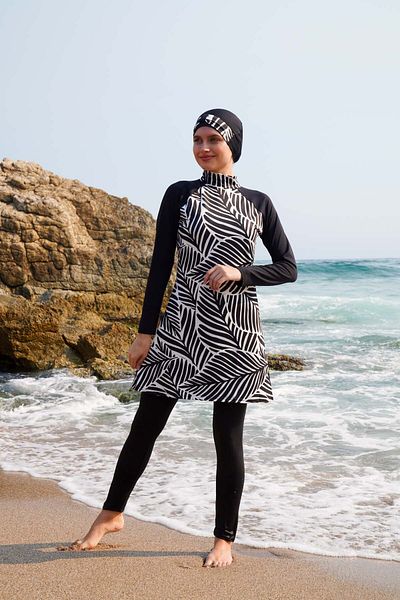 vawensea ملابس سباحة حجاب ليكرا مغطاة بالكامل للنساء 5051 (مجموعة مقاسات واسعة)