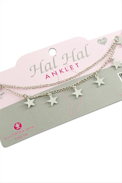 Bijuteri Net خلخال سلسلة مزدوجة على شكل نجمة