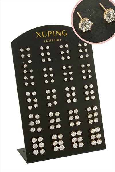 OSENSE 60 زوجًا من أقراط Xuping الفاخرة من الفولاذ السوليتير