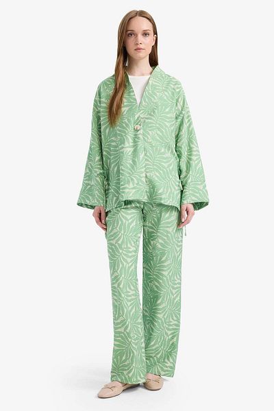 DeFacto Wide Leg Patterned Pocket Wide Leg Trousers D9808Ax25Sm