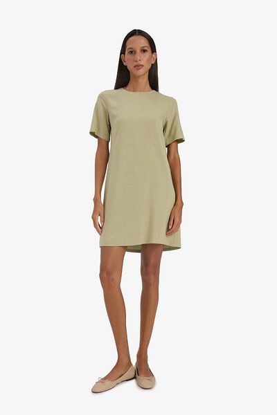 DeFacto Crew Neck Basic Plain Short Sleeve Mini Summer Dress F1835Ax25Sm