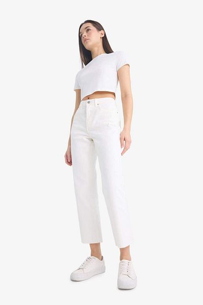 DeFacto Cool Crop Flare Fit Regular Waist Gabardine Trousers F1652Ax25Sm