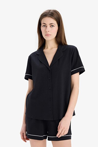 DeFacto Pijama Takımı Kısa Kollu Üst Şort Alt-fall In Love B8679ax25sp