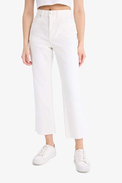 DeFacto Coool Crop Flare Fit Normal Bel Gabardin Pantolon F1652AX25SM