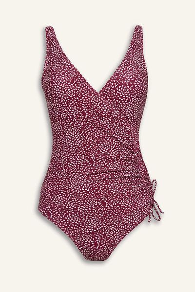 DeFacto Polka Dot Side Gathered Swimsuit-Fall in Love E3297Ax25Sm