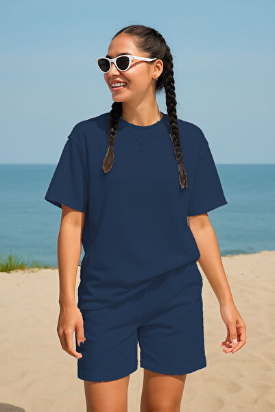 MELOOX Unisex Oversize Two Thread Cotton Summer Shorts Set.Single