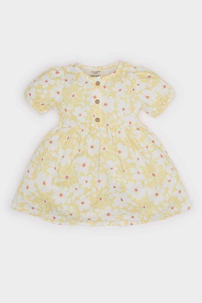 DeFacto Rochie de vara cu maneca scurta cu flori pentru fetita C4491a525sm