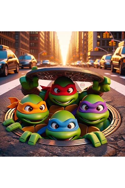DennisEylul Ninja Kaplumbağalar Nostalji Tüm Karakter Bir Arada 4 Adet Maske