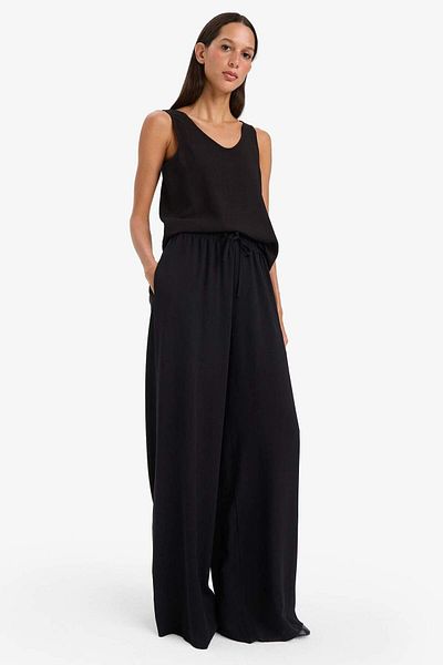 DeFacto Wide Leg Linen Blended Fabric Palazzo Trousers High Waist Wide Leg E0127Ax25Sp