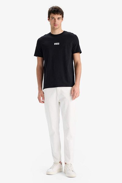 DeFacto Tricou cu mânecă scurtă, 100% bumbac, cu croială normală, cu decolteu, imprimat F3567ax25sm