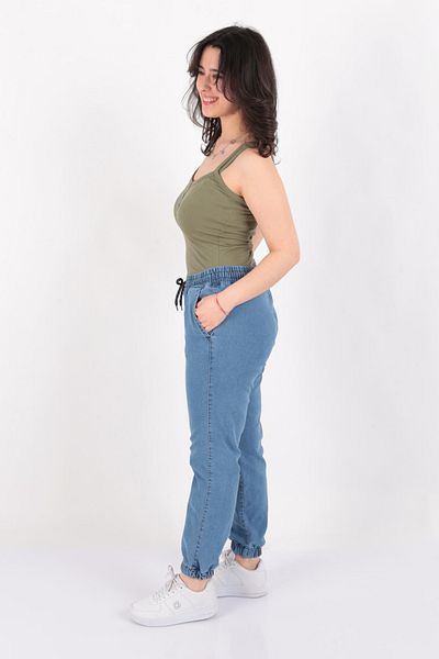 Fashion Friends 24y0789k1 Women's Elastic Waist Denim Trousers