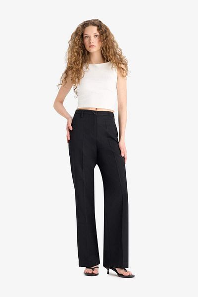 DeFacto Wide Leg Regular Waist Standard Length Wide Leg Trousers E1111Ax25Sp