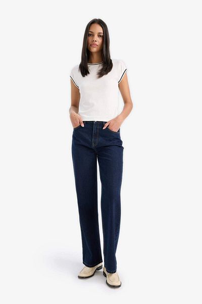 DeFacto Slim Fit Slim Fit Crew Neck Rib Short Sleeve T-Shirt E6992Ax25Sp