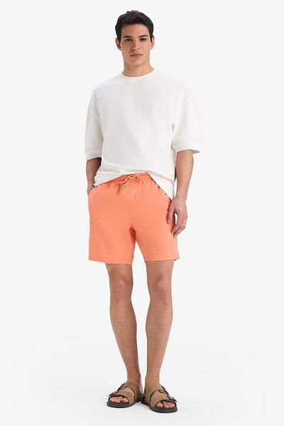 DeFacto Shorts mit normaler Passform, kurze Größe, Taschen, Netzstoff, gefüttert, Taille, Schnürung, einfarbig, leichter Stoff, Badeshorts E5133axns