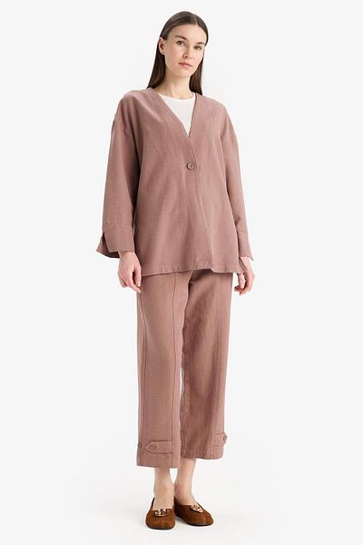 DeFacto Linen Blended Basic Straight Short Leg Harem Pants B7506Ax25Sp