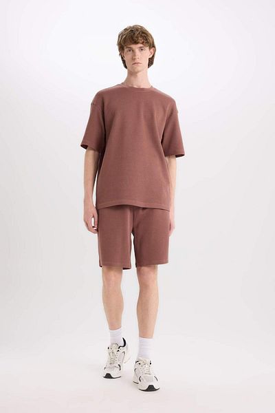 DeFacto 100% Cotton Boxy Fit Crew Neck Short Sleeve T-Shirt E0493Ax25Sm