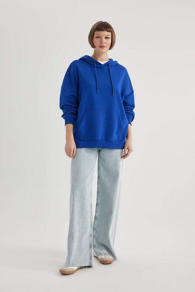 DeFacto Oversize Wide Fit Polo Neck Sweatshirt B7834Axns