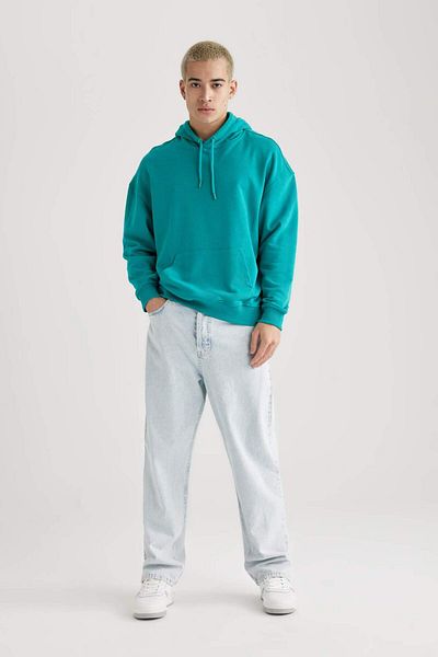 DeFacto Oversize Wide Fit Hooded Sweatshirt B7849Axns