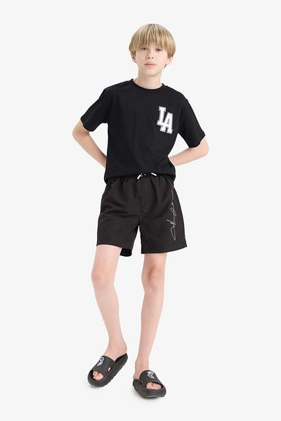 DeFacto Boy's Crew Neck Printed Short Sleeve T-Shirt F2573A825Sm