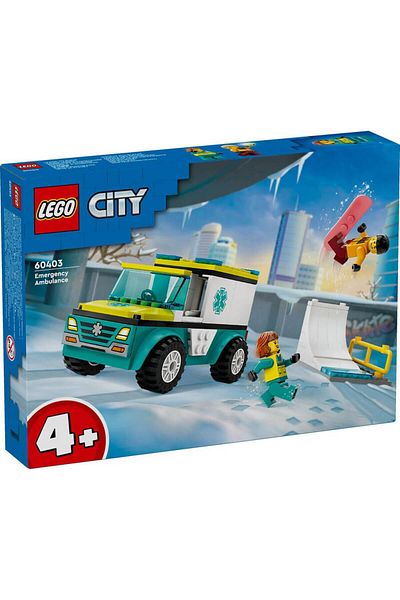LEGO 60403 ليغو ®   سيارة إسعاف الطوارئ في المدينة وراكب التزلج على الجليد