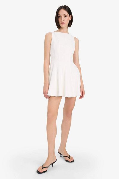 DeFacto Boat Neck Sleeveless Mini Dress F2692Ax25Sp