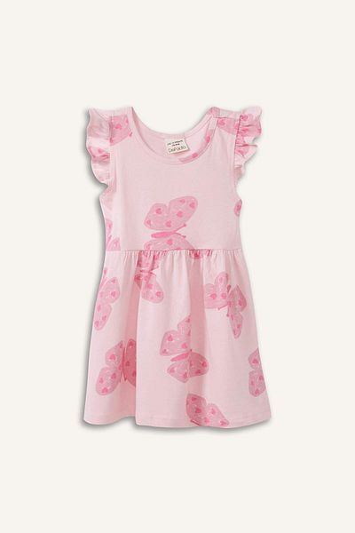 DeFacto Baby Girl Patterned Short Sleeve Dress A0136A525Sm