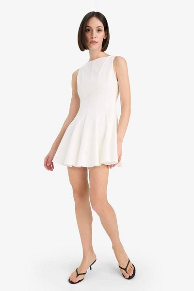 DeFacto Boat Neck Sleeveless Mini Dress F2692Ax25Sp