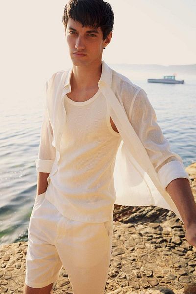 DeFacto 100% βαμβακερή εφαρμογή Slim Fit Crew Neck Ribbed Undershirt E0446ax25sm