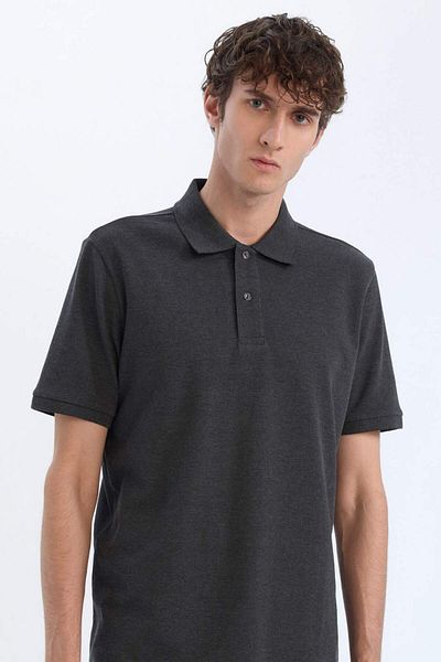 DeFacto 100% Cotton Regular Fit Polo Neck Short Sleeve Basic Plain Pique Fabric T-Shirt C1293Ax25Sp