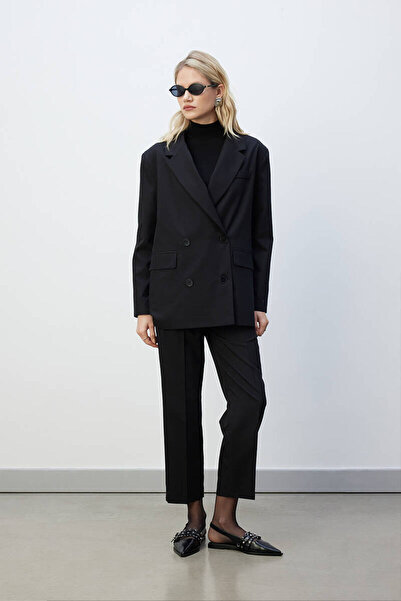 BE BLUE Black Crossbody Blazer