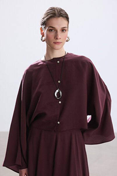 BE BLUE Bordo Buttoned Modal Shirt