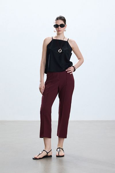 BE BLUE Claret Red Flare Pants