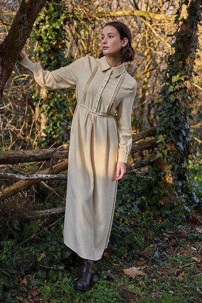 BE BLUE Cream Nerve Dress
