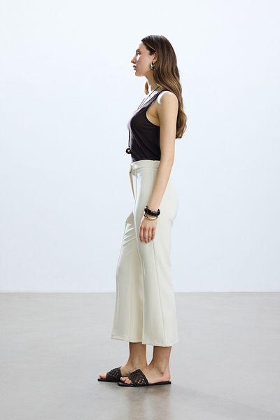 BE BLUE PANTALONI FLARE CULOARE LAPTE