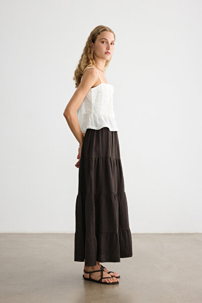 BE BLUE Brown Muslin Skirt