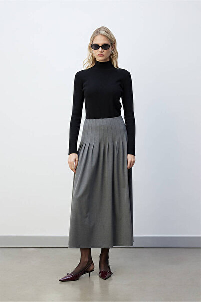 BE BLUE Gray Nerve Skirt