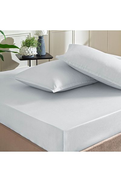 Taç Gray Satin Double Sheet Set - Color Dreams