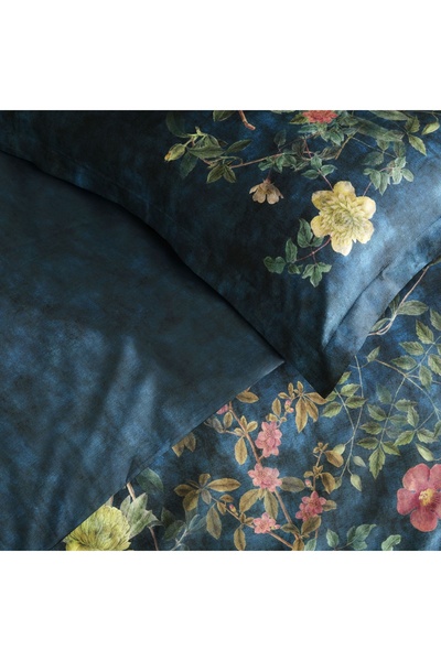 Linens فستان أزرق مكون من ست قطع على شكل جنس غطاء لحاف من الساتان إلفيس