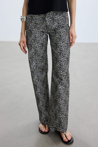 BE BLUE LEOPAR DESENLİ GABARDİN PANTOLON